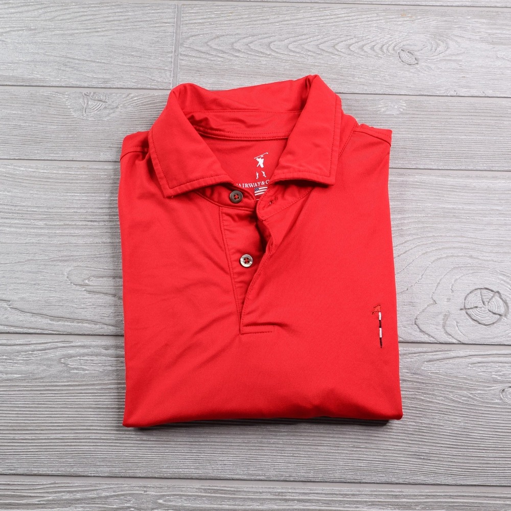 Fairway & Greene Dormie Club Network Golf Polo Men's S Red Performance